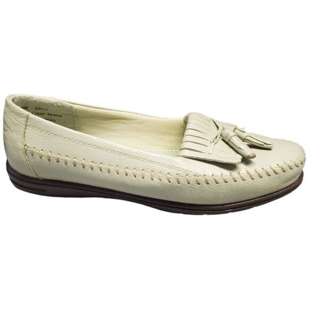 Dr. Scholl's E23-YC Moccasin Loafer Shoes Womens Size 6M Green Leather Slip On